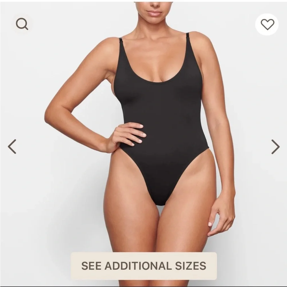 SKIMS Signature Swim Scoop Neck Onyx Black‎ One Piece Swimsuit NWT Size 2X